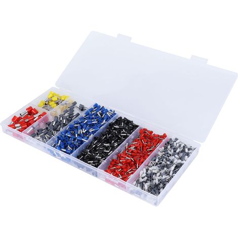 Kit d'assortiment de 1200 connecteurs de fils électriques, bornes de fils isolées, bornes à sertir (1/5)