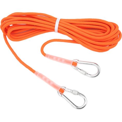Corde de sécurité statique orange de 9,5 mm de diamètre pour l'escalade, le renforcement musculaire, l'escalade en montagne et les exercices en extérieur (1/4)