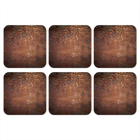 DESSOUS DE VERRE Acier - Rouille - Bronze - Structure Lot de 6 10x10 (1/5)