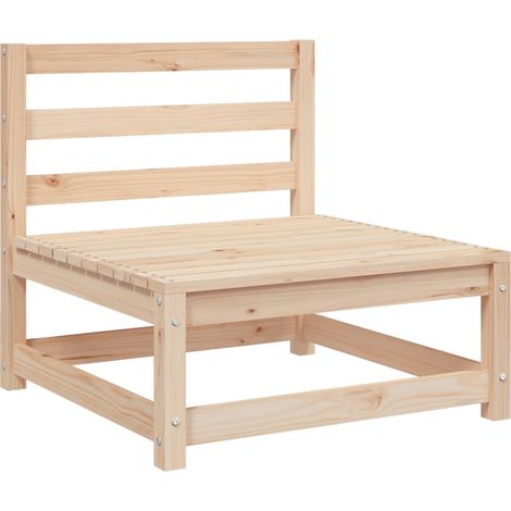 Garden Sofa  Natural Pine  Solid Pine Wood  Single Unit  Modular vidaXL