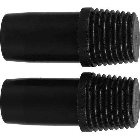 Set of 2 Black Plastic Threaded End Caps, Secure Attachment for Broom Handles and Brushes, for Household Use (1/5)