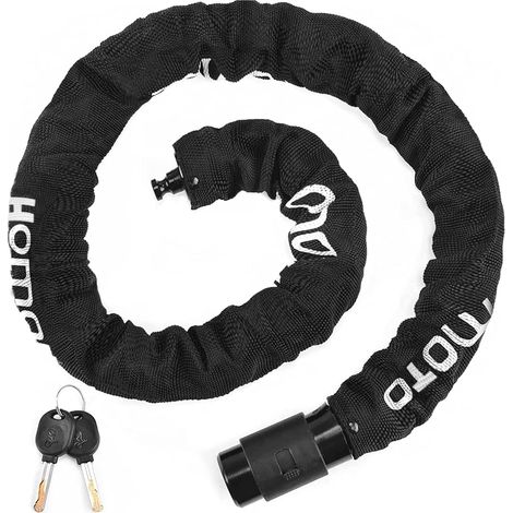 Antivol Velo, Niveau de Sécurité élevé 100CM Cadenas de Bicyclette avec clé, Antivol Moto Cadenas Velo Antivol Chaînes antivol pour Velo Electrique, Porte, Trotinette Electrique etc. (1/5)