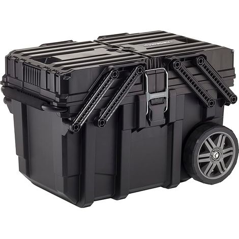 KETER Caja de Herramientas, carro horizontal con ruedas, 65 x 42 x 38 cm, Color Negro (1/5)