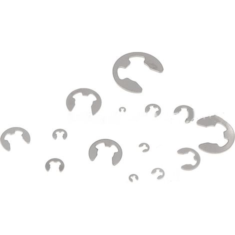 390-teiliges Sortiment an E-Clip-Sicherungsringen (1,5–15 mm) aus Edelstahl (1/5)
