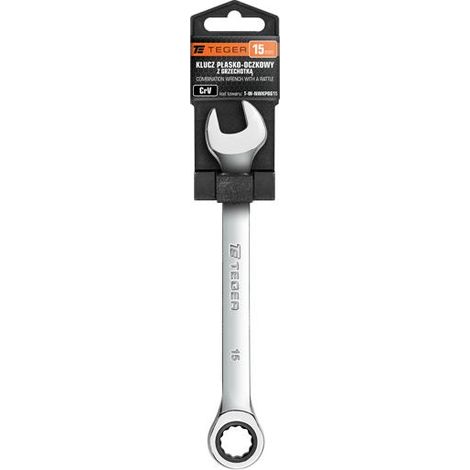 Llave de boca fija de carraca de 15 mm / teger (1/3)
