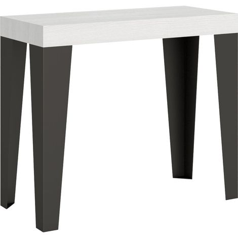 Consolle Allungabile 90-196x40x77 cm in Nobilitato Bianco (1/4)