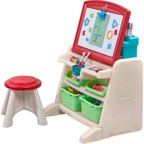 Step2 Flip & Doodle Chevalet Avec Bureau Et Tabouret Pour Enfants Table De Créativité En Plastique Avec Boîtes De Rangement (1/5)