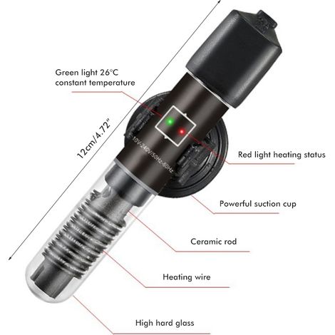 Chauffage submersible pour aquarium 25 W, résistance chauffante 26 °C, thermostat automatique, prise US 110-240 V (1/5)