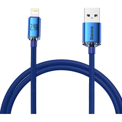 Baseus Crystal Shine USB-auf-Lightning-Kabel, 2,4 A, 1,2 m (blau) (1/5)