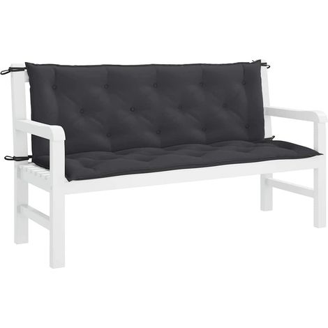 Gartenbank-Auflage Schwarz 150x(50+50)x7 cm Oxford-Gewebe