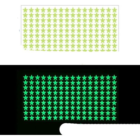 Chambre Plafond Points Lumineux Étoiles Stickers Muraux Autocollants Lumineux Chambre D'enfants Lumineux Stickers Muraux DIY Décoration 144pcs étoiles (1/5)