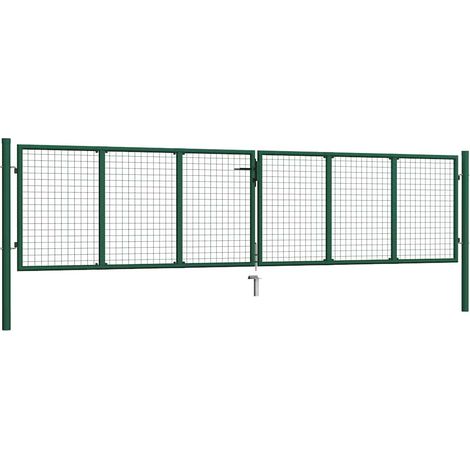 Maison Exclusive - Maschen-Gartentor aus Stahl 400 x 75 cm Grün