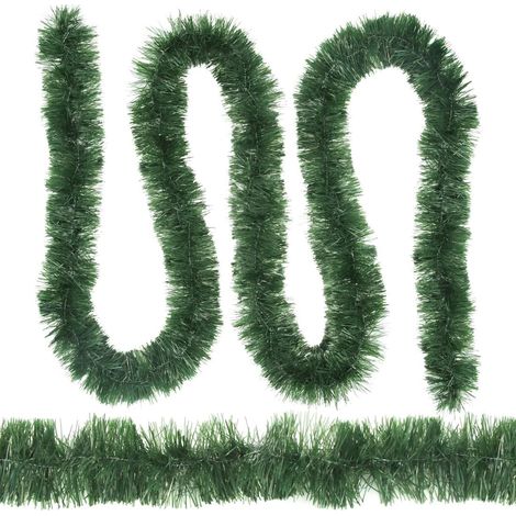 Guirlande de Noël artificielle verte 5,5 m x 2 pièces - Ornements couronne de sapin pour poignées d'escaliers, portes et fenêtres - Décoration de Noël (1/5)