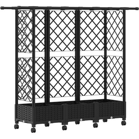Raised Bed with Trellis and Roof Black 164 x 40 x 127 cm PP vidaXL (1/5)