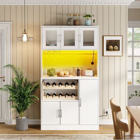 Küchenschrank mit LED und Steckdose 100x40x180 MDF OKMYHOME (1/5)