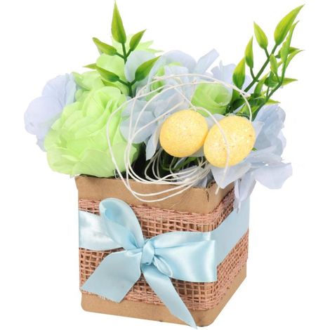 Decorazione pasquale fiore SCATOLA uova blu (1/2)