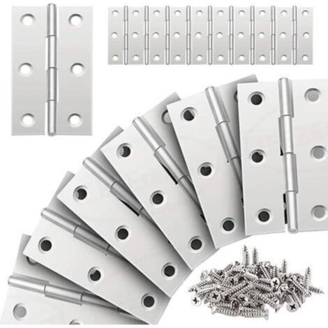 20 Pièces Charniere Inox Charniere Porte Placard Pliant Plate Charnière 66 38mm pour La Maison Meubles Matériel Armoire Garde Porte Tiroir avec Vis (1/4)