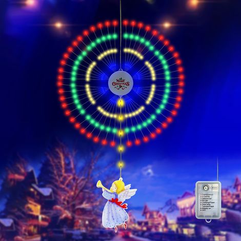 Guirlande lumineuse de Noël en forme de feu d'artifice, suspension décorative étanche IP65, lumières colorées, 8 modes d'éclairage (1/3)