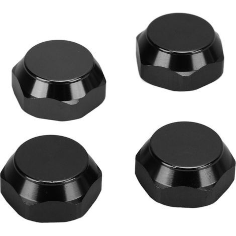4 Écrous de roue hexagonaux 17mm, capuchons en alliage d'aluminium anti-poussière pour voiture RC 1/8, accessoires de mise à niveau, noir (1/5)