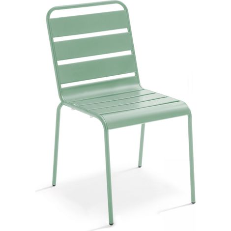 Chaise en métal vert sauge - Palavas