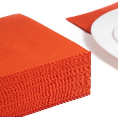 Papstar 50 Serviettes Royal Collection Pliage 1/4 40 cm x 40 cm Nectarine, - 84813
