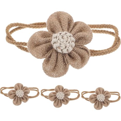 Lot de Embrasses Rideaux Fleurs Corde Et Toile Jute Rglables (1/5)