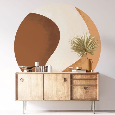 Sticker mural rond / cercle - Moderne - Diamètre 40 cm - Adhésif + Protection BRILLANTE (1/3)