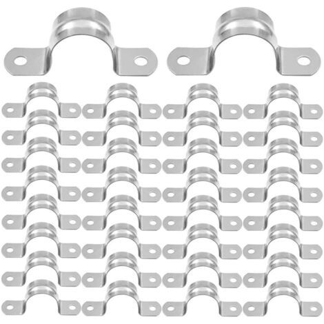 32 Pièces Colliers de U Tuyau 20mm Serre Joint Tuyau 304 Acier Inoxydable Collier de Serrage Pince pour Tuyaux U Collier de Fixation Pince a Collier pour à Maison Cuisine Tuyau 20mm