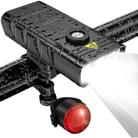 7000 Lumen Powerful Bike Lights Front And Back,5 Led Super Bright Usb Rechargeable Waterproof Bicycle Headlight (1/5)