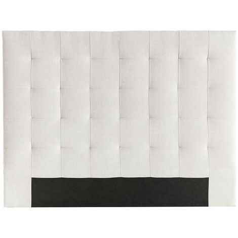 Cabecero capitoné en tejido beige 140 cm HALCIONA (1/4)