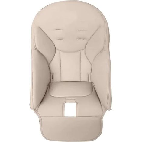 Coussin pour chaise haute bébé, en similicuir beige, housse amovible et lavable, confortable (1/4)