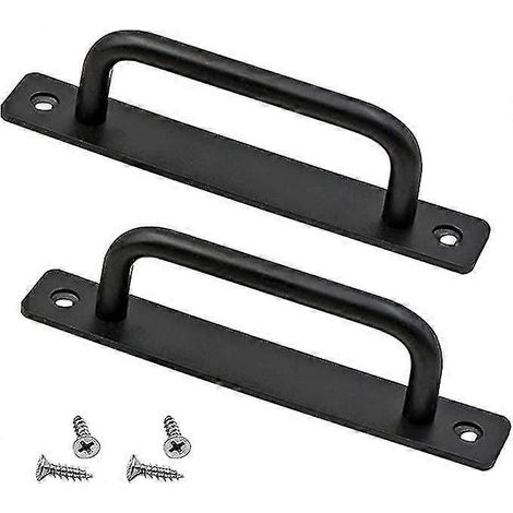 Poignée de porte, lot de 2 poignées robustes pour porte de grange coulissante avec plaque arrière (1/4)