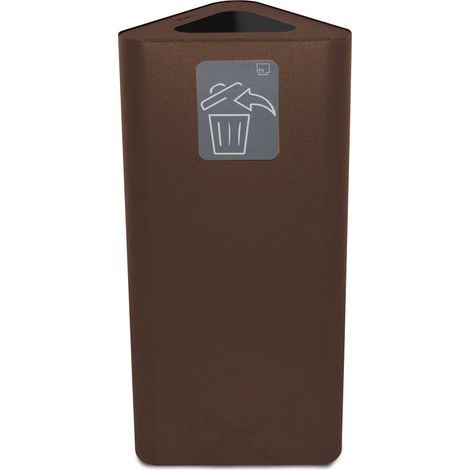 Pattumiera Per Raccolta Rifiuti 38x38xh80 cm In Acciaio Inox con Pittogramma Magnetico Marrone (1/2)