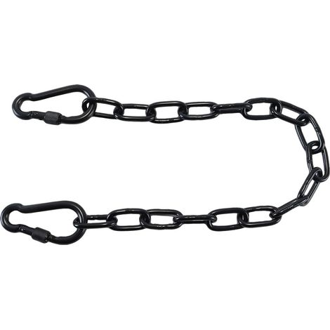 Chaînes en Acier Inoxydable Noir avec Mousqueton pour Portes de clôture, Portes de Jardin, Porte de Cage pour Animaux domestiques (51 cm)
