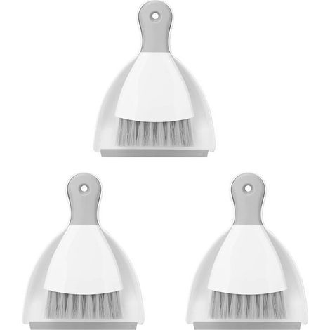 3X Ensemble de Petit Balai et Pelle à Poussière, Pelle à Poussière Portable avec Brosse de Nettoyage pour la Maison, le Bureau, le Canapé, le (1/5)