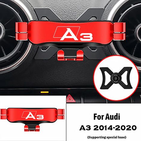 Support magnétique pour voiture compatible avec Audi A3 S3 8V 2014-2020, fixation par clip sur grille d'aération, support de navigation par gravité. (1/5)
