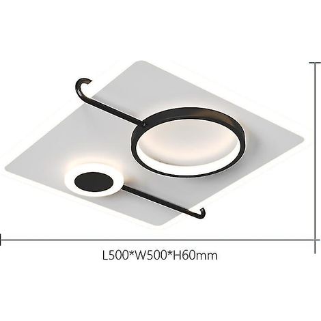 Lampe de plafond nordique, lampe d'ambiance pour salon, chambre à coucher, lampe carrée LED minimaliste (1/2)