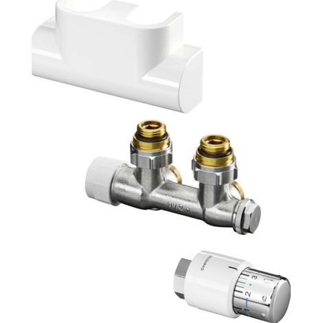 Ensemble de thermostat Oventrop Multiblock-T en forme d'angle, blanc