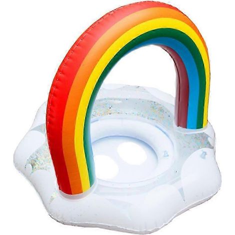 Bouée gonflable en forme d'arc-en-ciel, colorée, pour enfants, pour piscines, fêtes aquatiques estivales.-AquaForge (1/5)