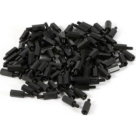 100 Stück M2 M3 M4 Kunststoff Nylon Sechskant Außengewinde Innengewinde Innengewinde Distanzschraube Rundkopfmutter