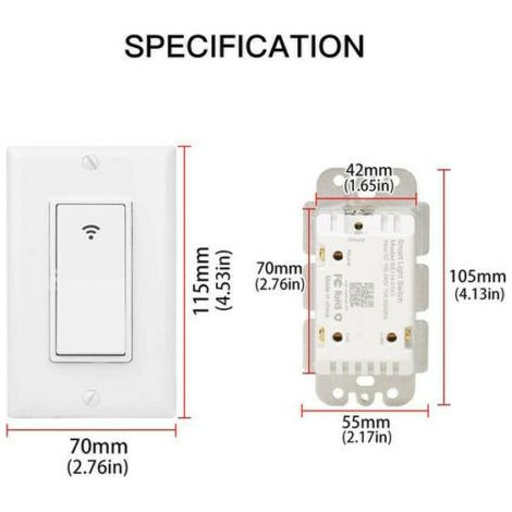 INTERRUTTORE LUCE WIFI INTELLIGENTE 1 VIA COMPATIBILE Alexa Google Assistant (1/5)