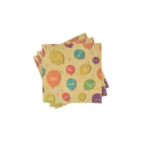 Servilletas Kraft con diseño de globos, 20 unidades