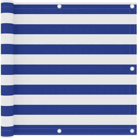 Brise vue pour balcon - Brise vent Écran de jardin Blanc et bleu 90x300 cm Tissu Oxford BV386672 - BonneVie (1/4)