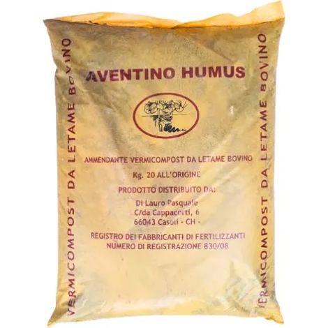 Ammendante Vermicompost da letame bovino Aventino Humus sacco 20kg