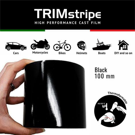 Trim Stripe Strisce Adesive per Auto, Nero, 100 mm (1/5)