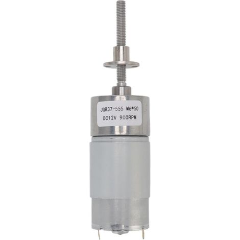Moteur à engrenages DC 12V avec carter en alliage d'aluminium et bobine en laiton, rotation horaire et anti-horaire, 900 RPM, bride incluse. (1/5)