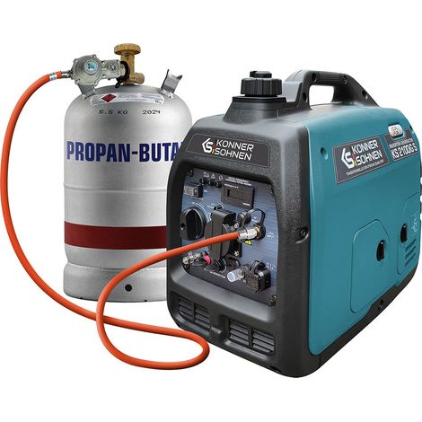 Könner & Söhnen – Groupe électrogène Inverter insonorisé bi-carburation GPL/Essence – 2,0 kW – Technologie Inverter pour appareils sensibles – Mode Éco (1/8)