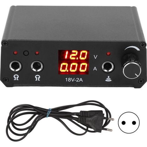 Einstellbares digitales Tattoo-Netzteil 90-265V, EU-Stecker, Schwarz, für Anfänger (1/5)