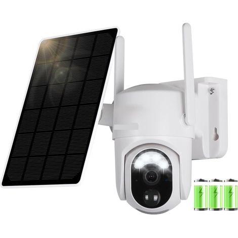 Caméra de sécurité à Domicile Caméra Solaire 5W 4G 4MP UHD, détection Humaine extérieure PIR, Surveillance sans Fil, caméras IP avec Batterie Rechargeable(4MP 4G Add 64G) (1/5)