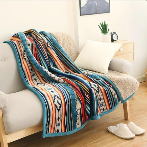 Jeté de lit en Flanelle 127 x 152,4 cm – Couverture en Flanelle Douce de Style bohème pour lit/canapé/Bureau/Camping (1/5)